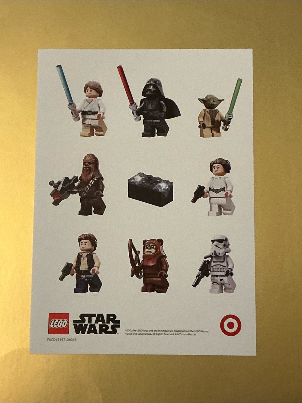 LEGO Star Wars Minifigure Sticker Sheet - 2026 Block Target Series